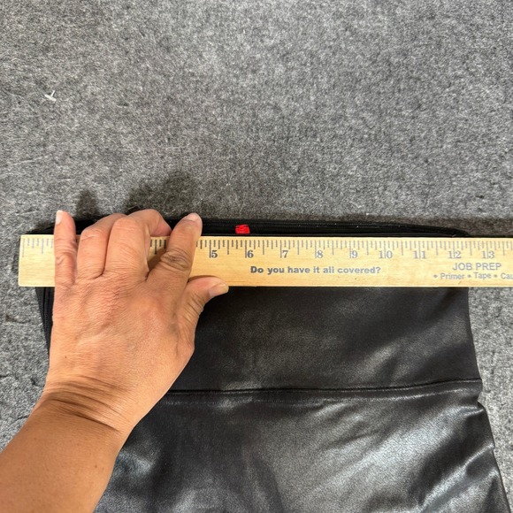 Spanx Faux Leather Moto Leggings Black High Waist Ribbed Panels Medium M - Picture 6 of 9